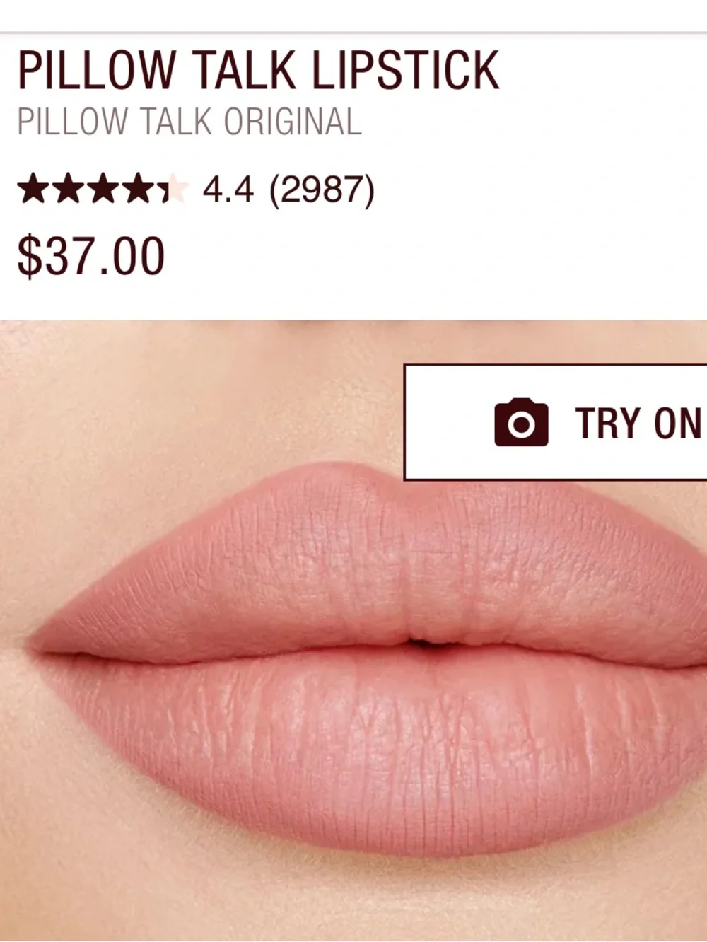 Charlotte Tilbury Pillow Talk fair kissing Lipstick